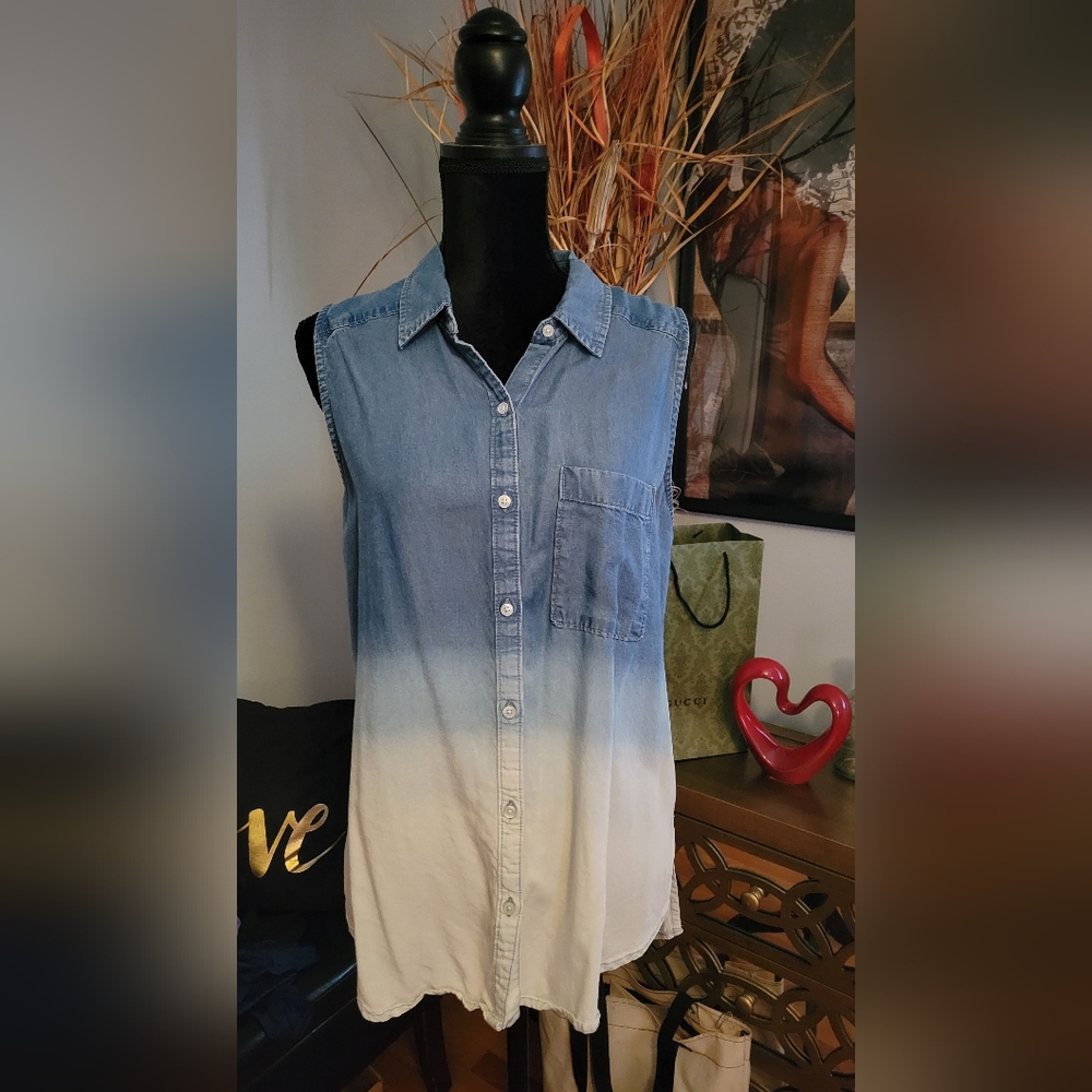 EUC Denim Peep back top